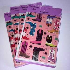 Hallmark Pink with Boots Party Invitations Cards‎ 16 Count 4”x 5 1/2” Blank